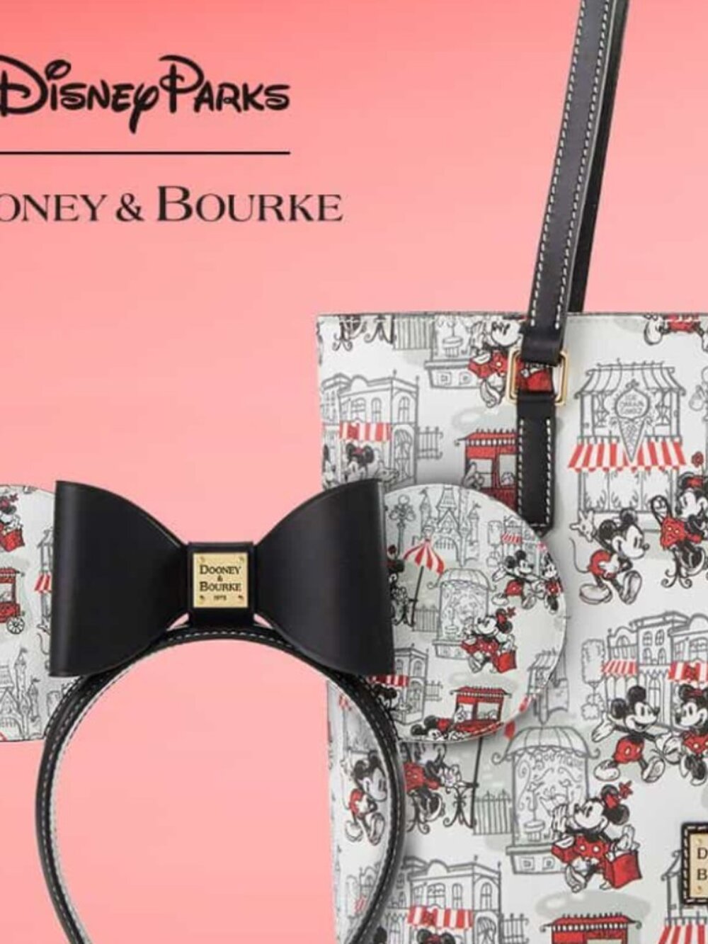 Dooney & Bourke Disney Mickey and Minnie Main Street Vault 2026 Tote Bag